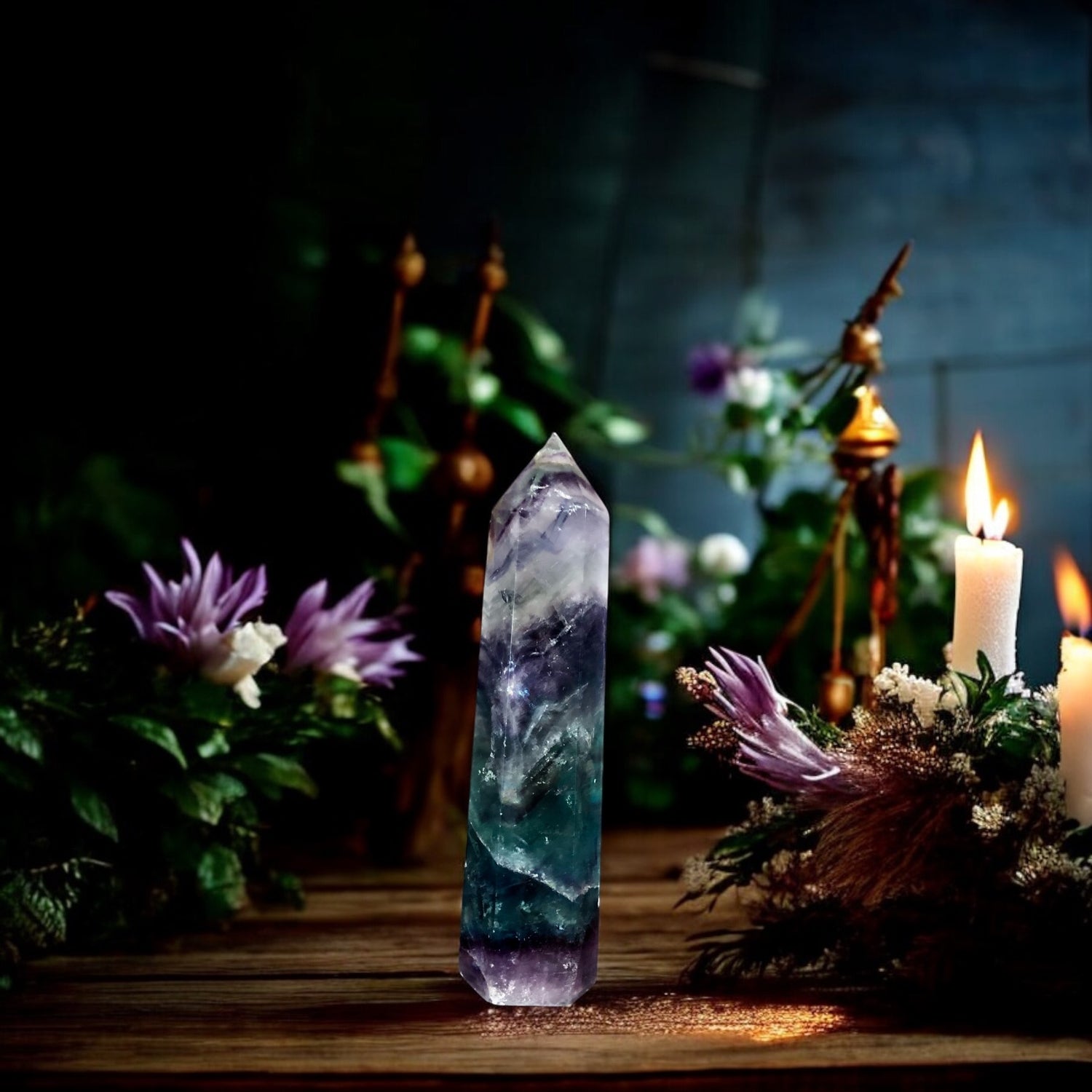 Rainbow Fluorite Point