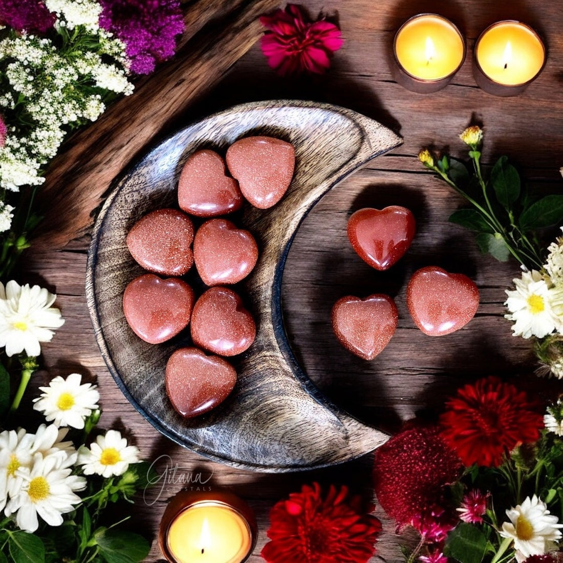 Red Goldstone Heart