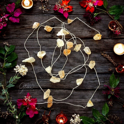 Raw Crystal Fairy Lights | Citrine