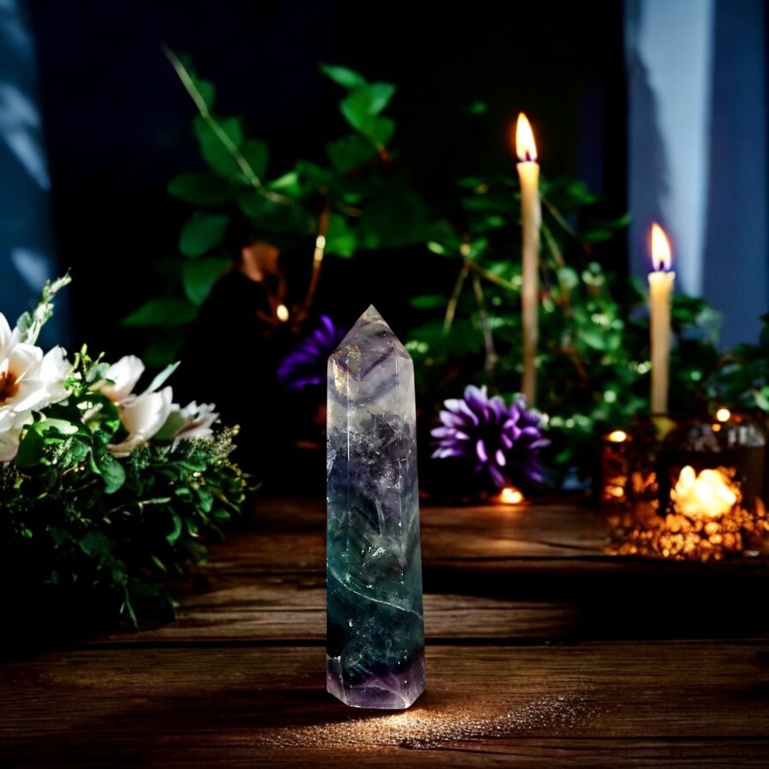 Rainbow Fluorite Point