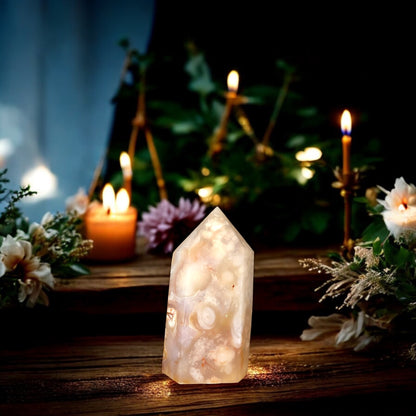 Flower Agate Obelisk