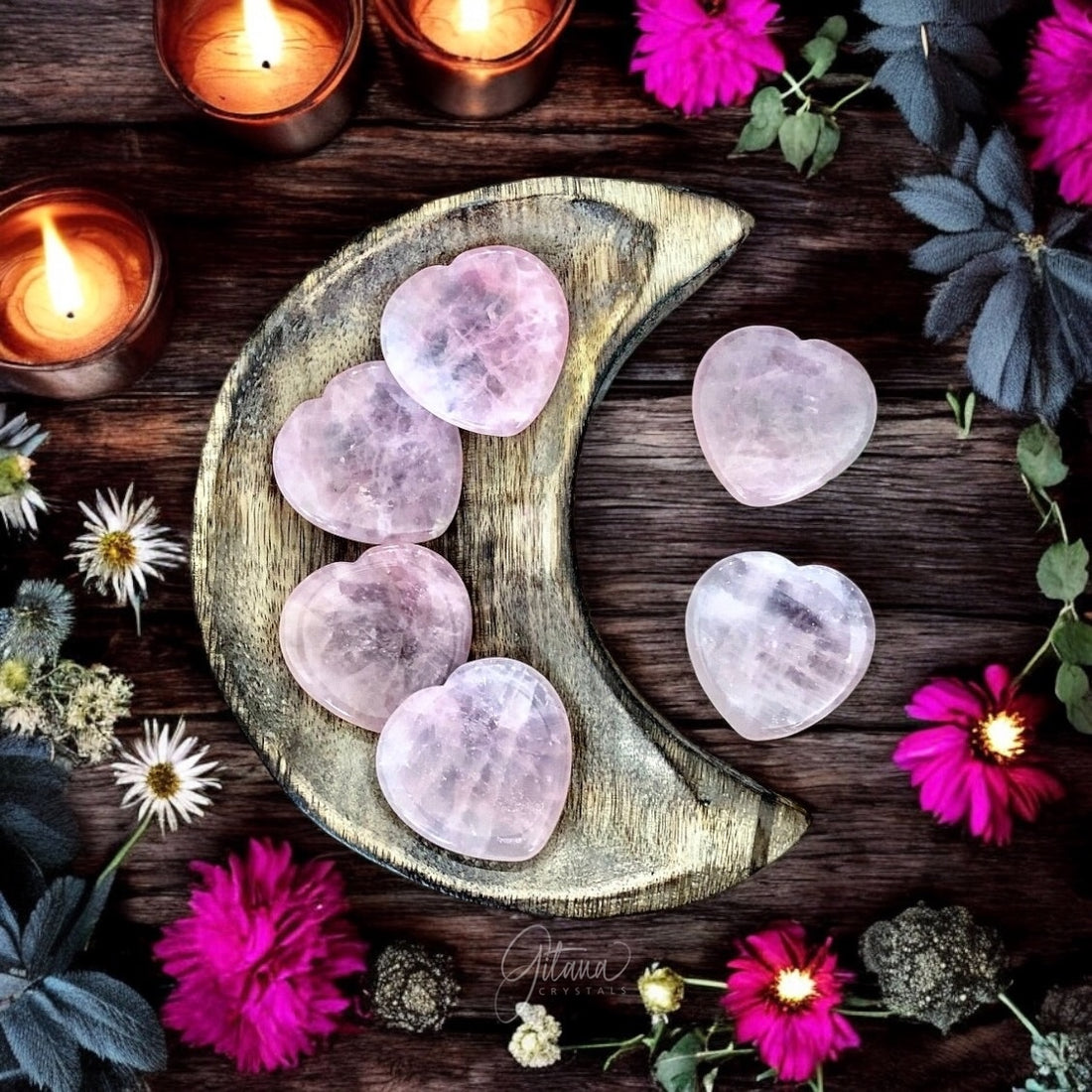 Rose Quartz | Heart Worry Stone