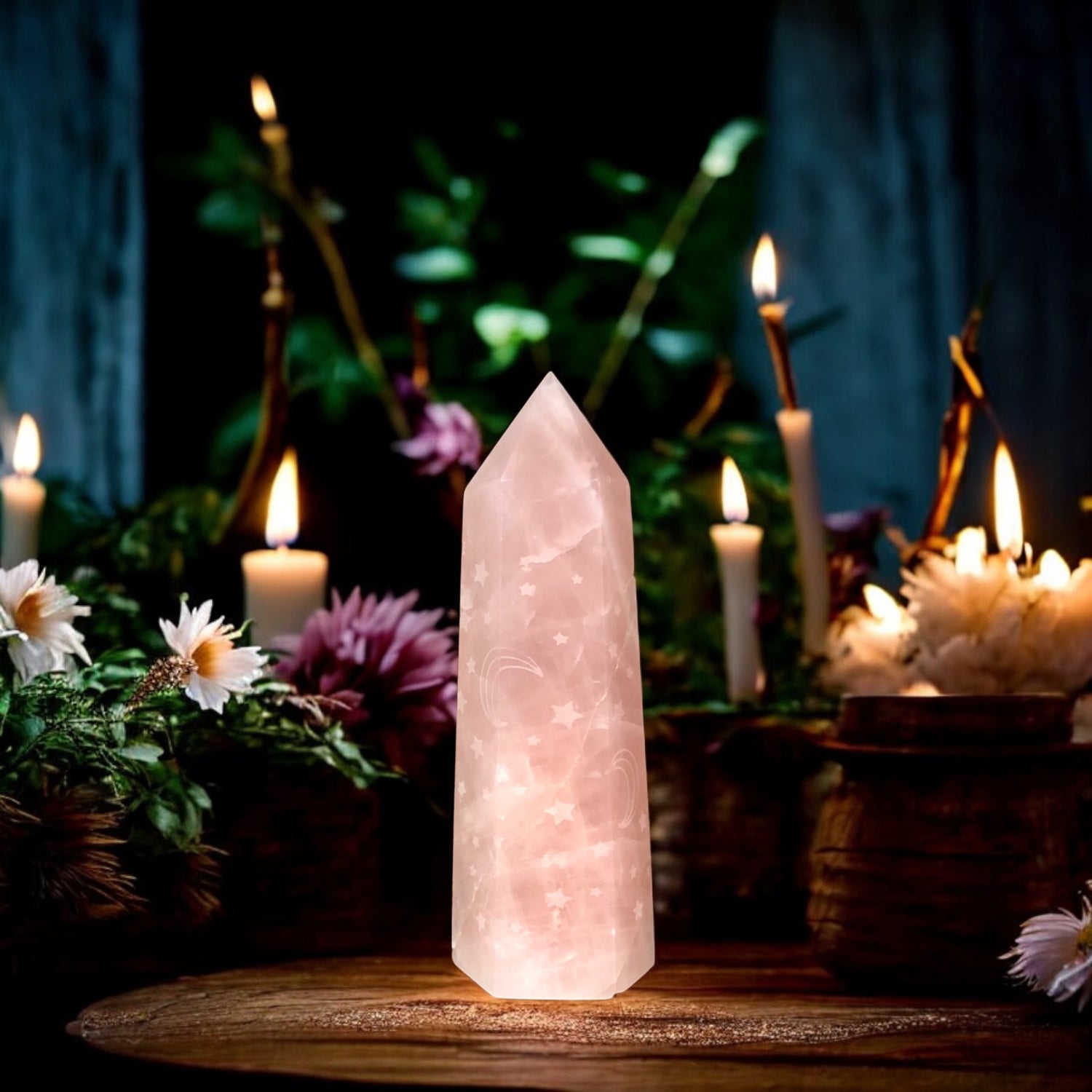 Rose Quartz Point | Moons &amp; Stars