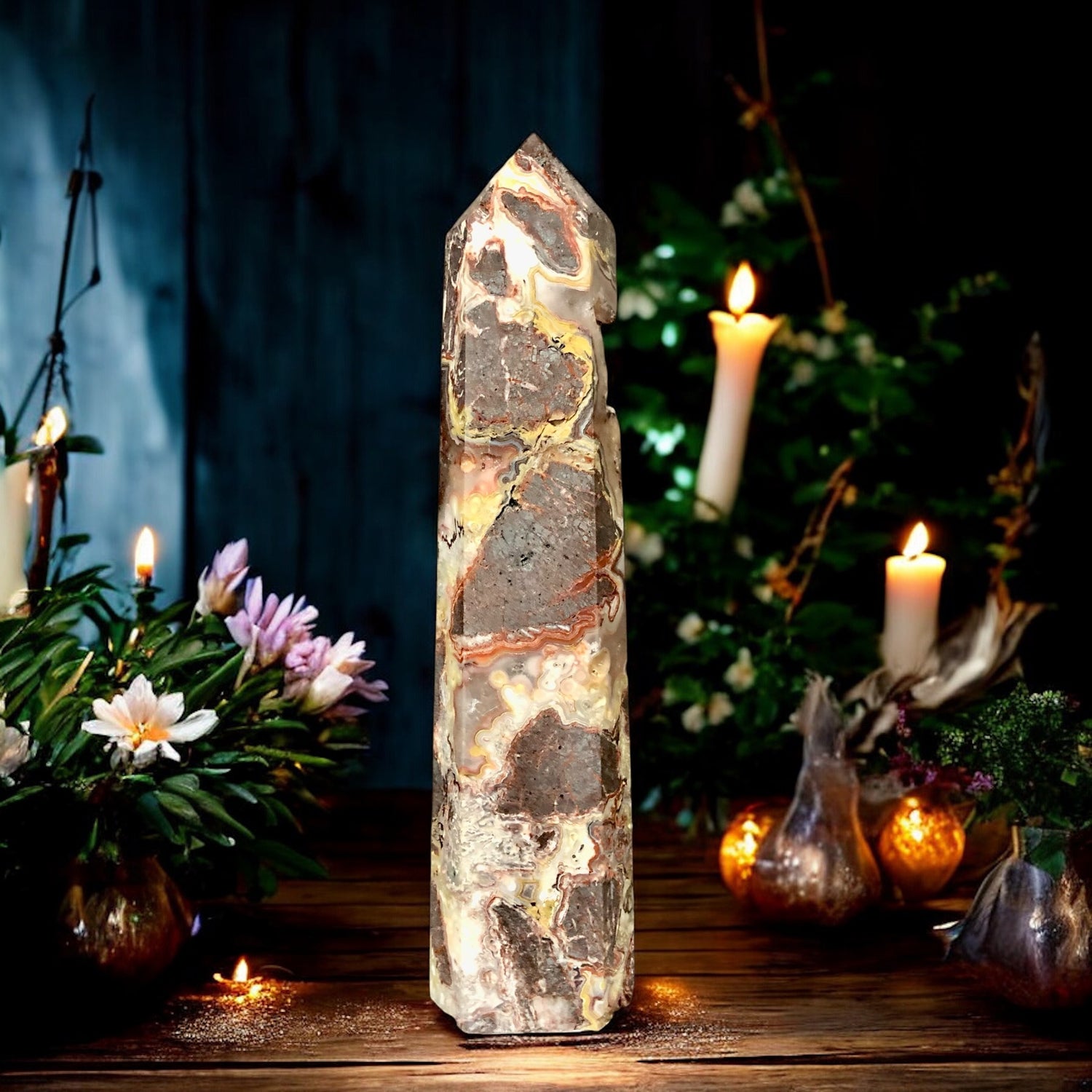 Crazy Lace Agate Tower