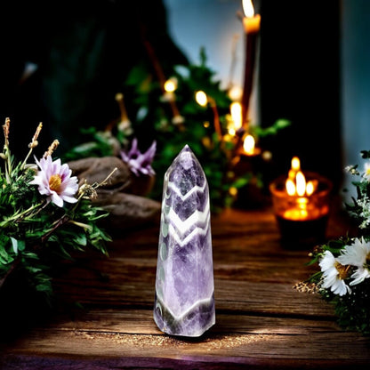 Chevron Amethyst Point | Moon Phase