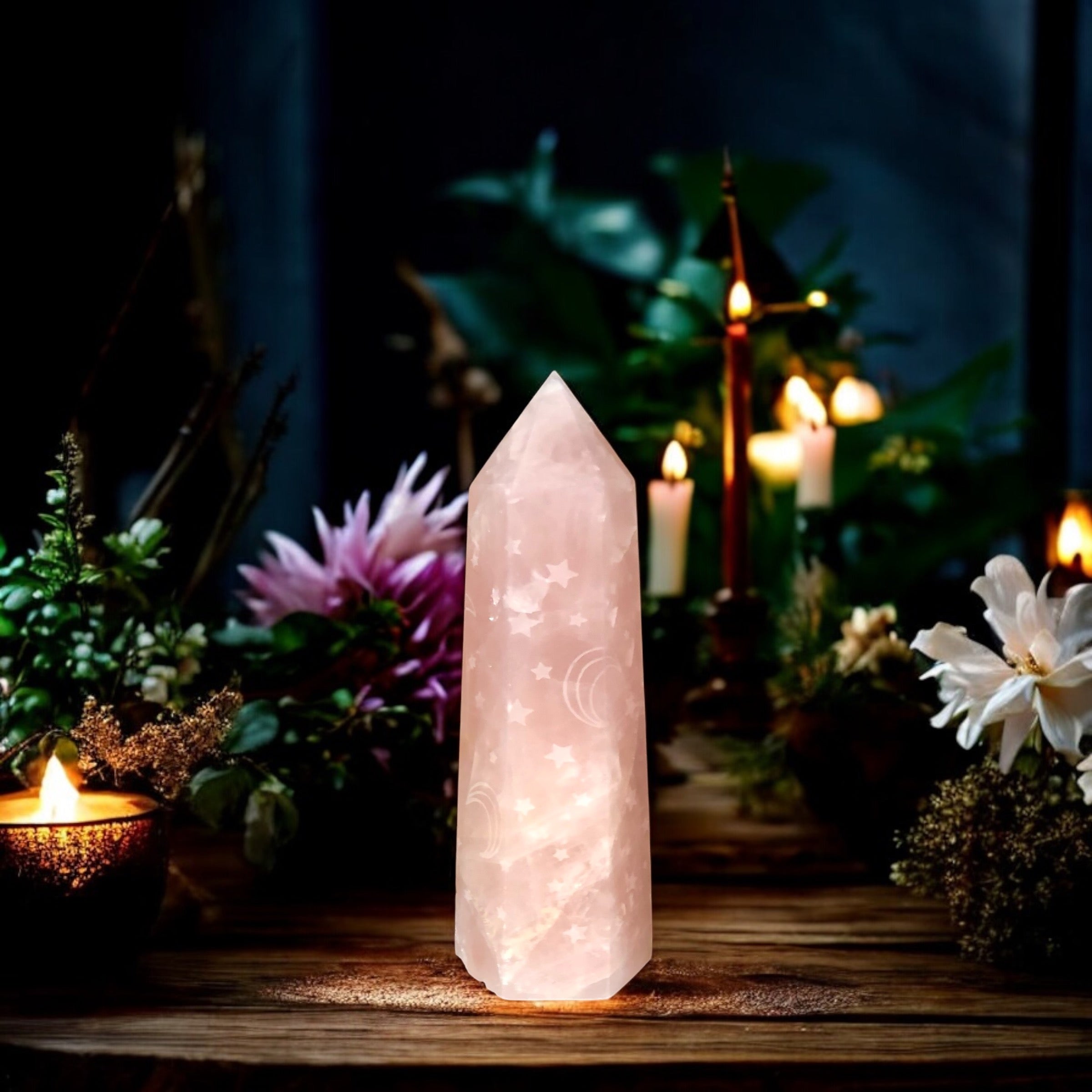 Rose Quartz Point | Moons &amp; Stars