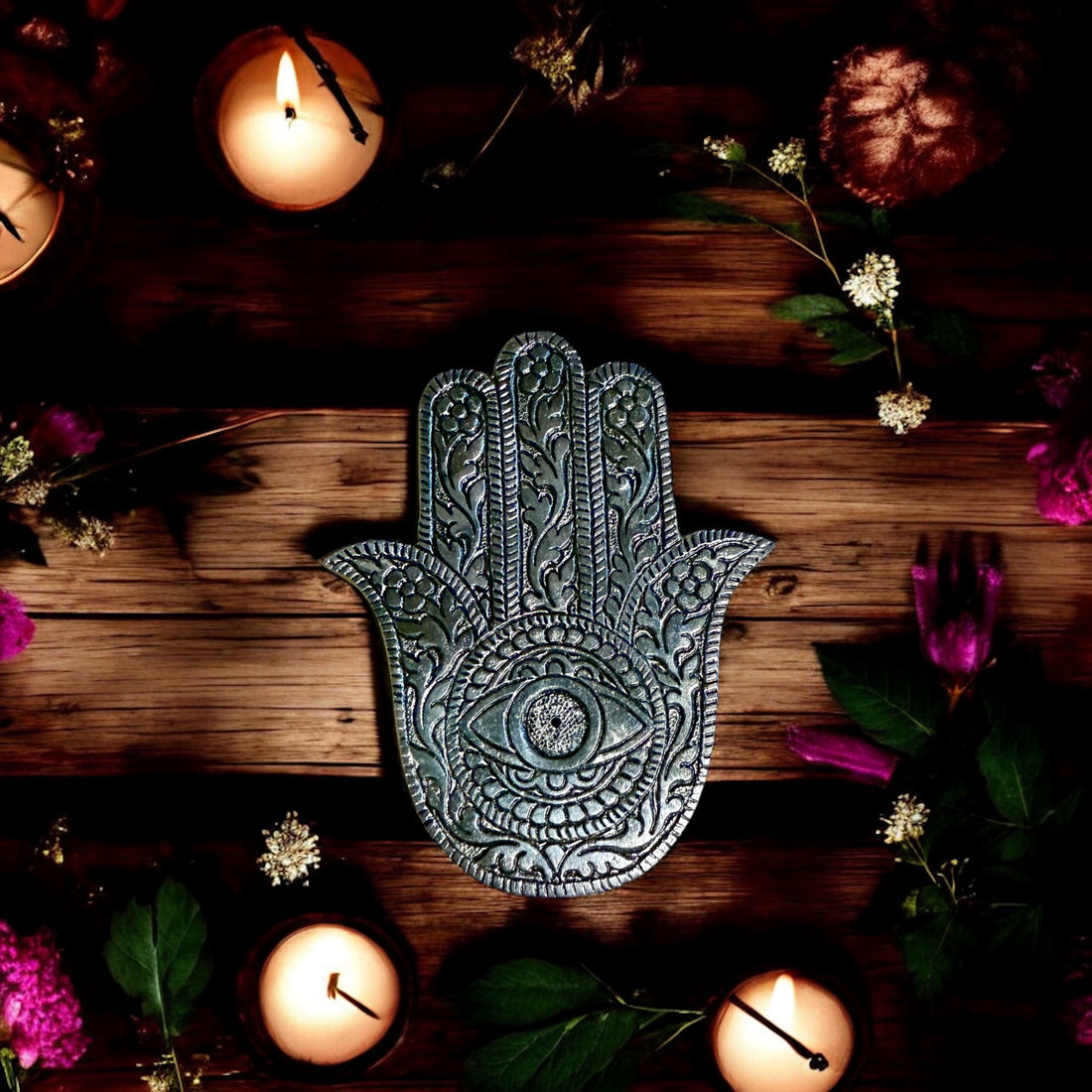 Hamsa Hand Incense Holder | Silver