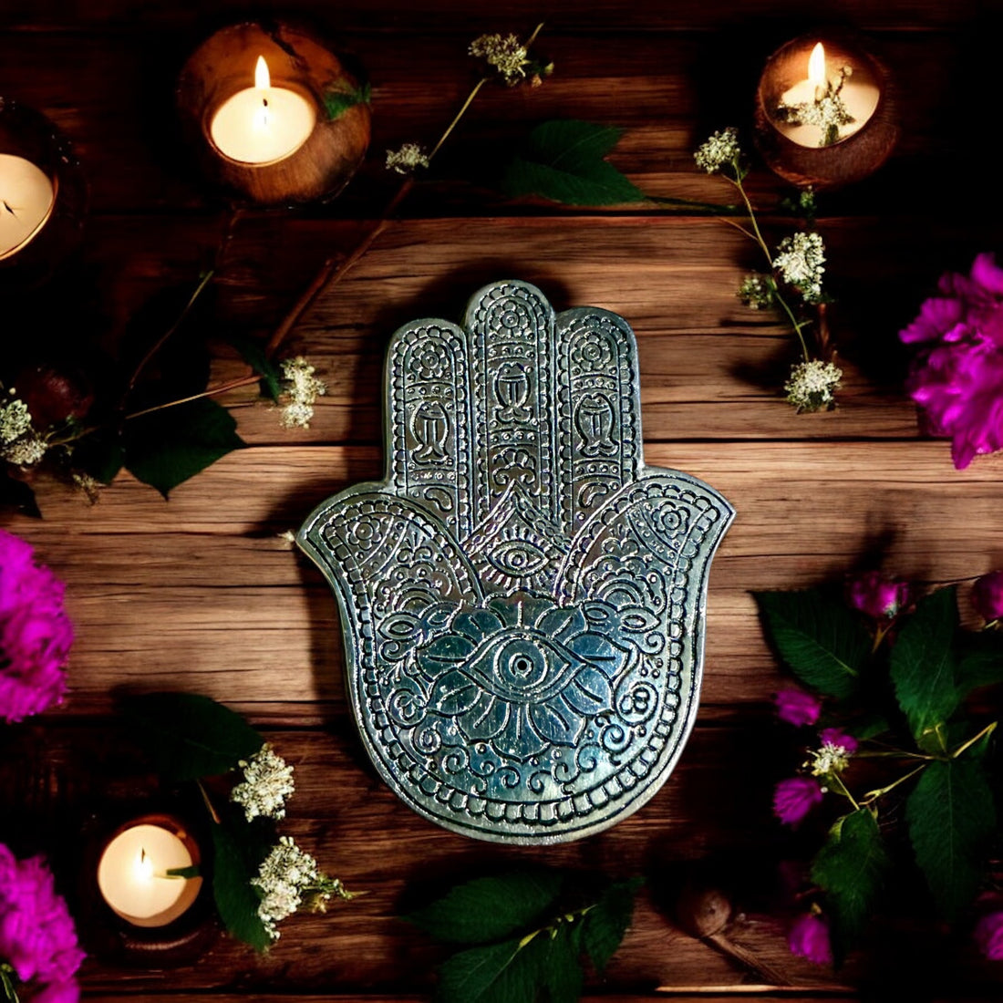 Hamsa Hand Incense Holder | Silver