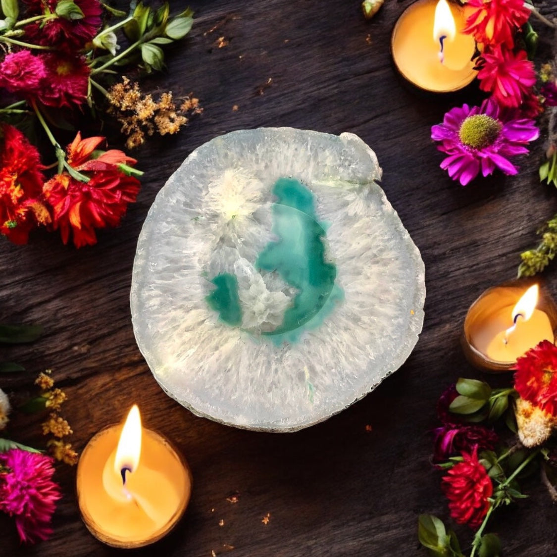 Agate Smudge Dish - Green