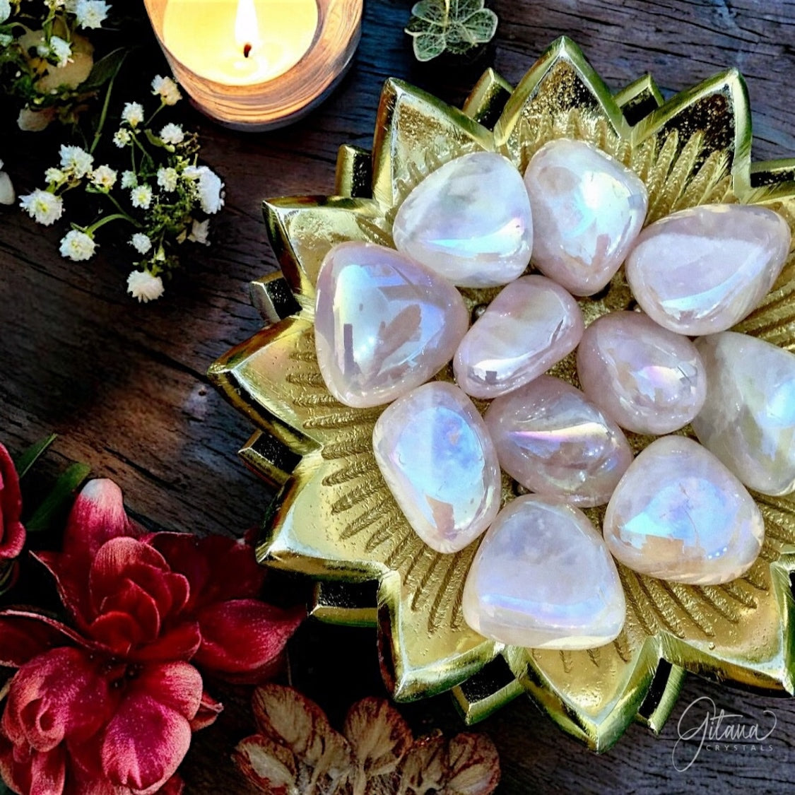 Angel Aura Rose Quartz Tumbles