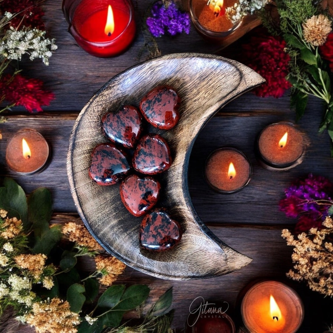 Mahogany Obsidian Heart